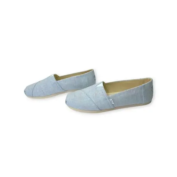 Toms Women's New Alpargata Flats Size 8.5 Light Blue Speckled Linen Slip On - Picture 15 of 15